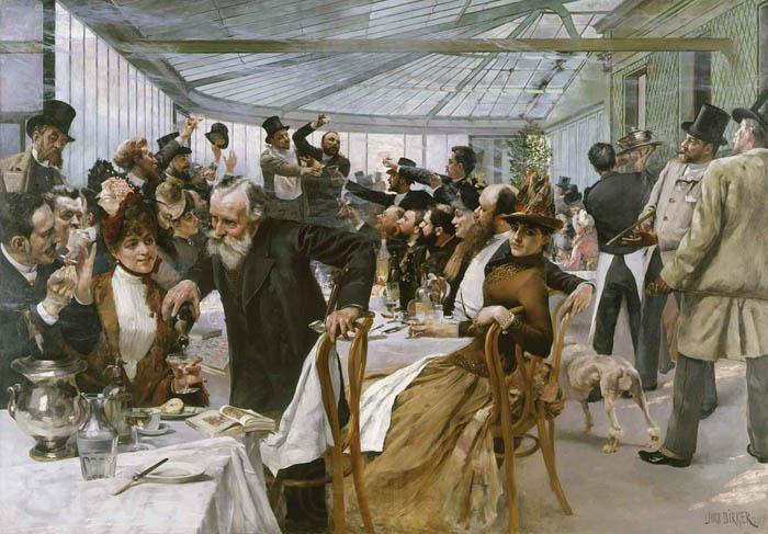Hugo Birger Skandinaviska konstnarernas frukost i Cafe Ledoyen, Paris fernissadagen Germany oil painting art